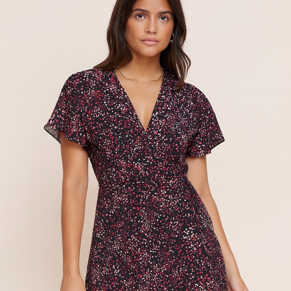 $300 Chic Polka Dot Mini Dress – Black, Pink & Purple